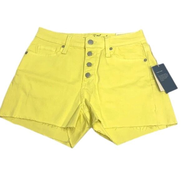 Universal Thread Raw Hem High-Rise Shortie Shorts, Lemon Yellow NWT - Picture 1 of 2